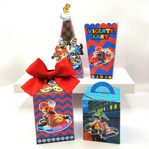 Kit de Caixas Personalizadas 30 Peças - Mario Kart