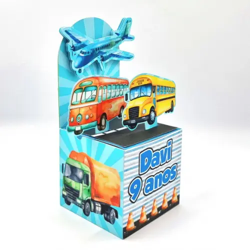 Kit de Caixas Personalizadas 30 Peças - Meios de Transporte