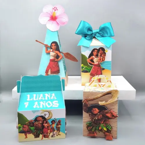 Kit de Caixas Personalizadas 30 Peças - Moana 2