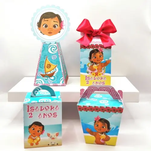 Kit de Caixas Personalizadas 30 Peças - Moana Baby