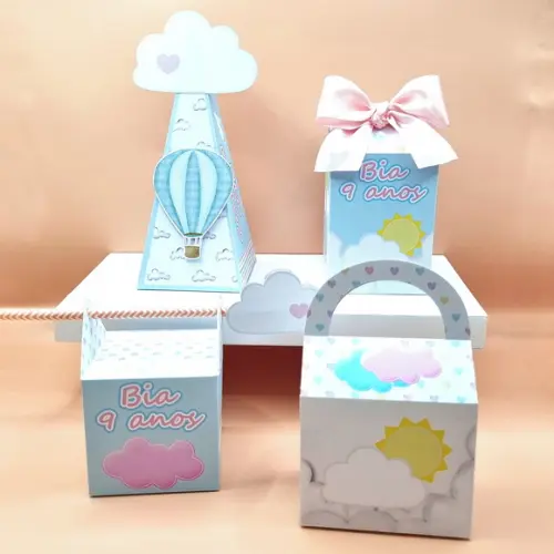 Kit de Caixas Personalizadas 30 Peças - Nuvens