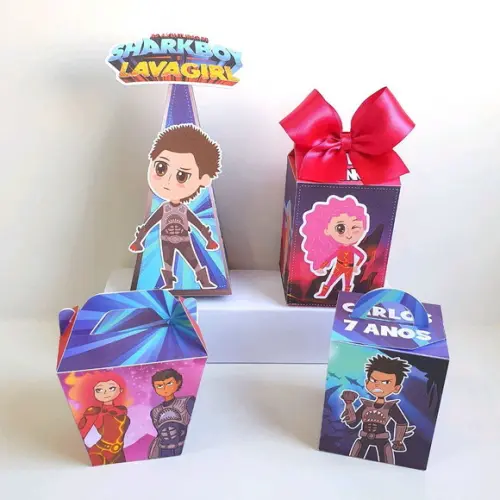 Kit de Caixas Personalizadas 30 Peças - Sharkboy e Lavagirl
