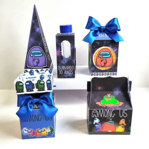 Kit de Caixas Personalizadas 50 Peças - Among Us