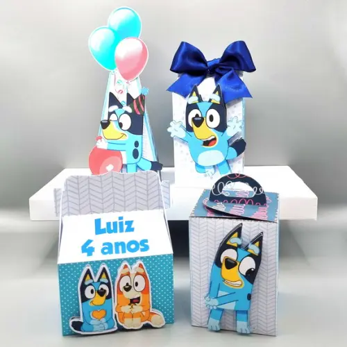 Kit de Caixas Personalizadas 50 Peças - Bluey