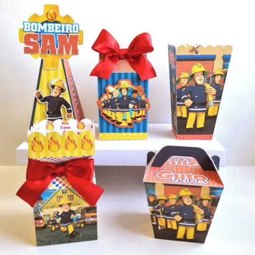 Kit de Caixas Personalizadas 50 Peças - Bombeiro Sam