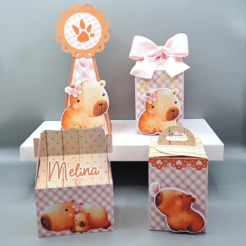 Kit de Caixas Personalizadas 50 Peças - Capivara Modelo 2