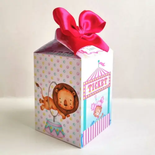 Kit de Caixas Personalizadas 50 Peças - Circo Rosa