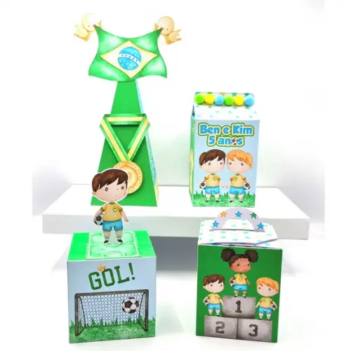 Kit de Caixas Personalizadas 50 Peças - Copa do Mundo