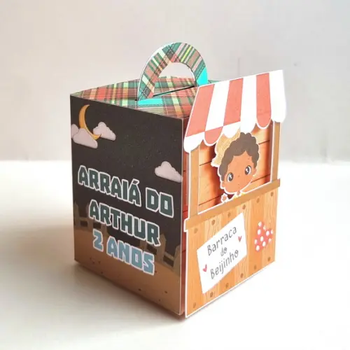Kit de Caixas Personalizadas 50 Peças - Festa Junina Menino