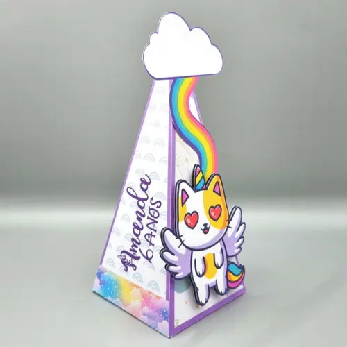 Kit de Caixas Personalizadas 50 Peças - Gato Unicórnio