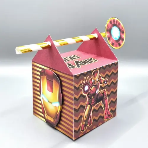 Kit de Caixas Personalizadas 50 Peças - Homem de Ferro