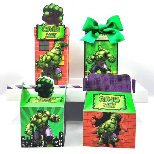 Kit de Caixas Personalizadas 50 Peças - Hulk