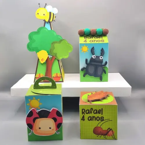 Kit de Caixas Personalizadas 50 Peças - Jardim dos Insetos