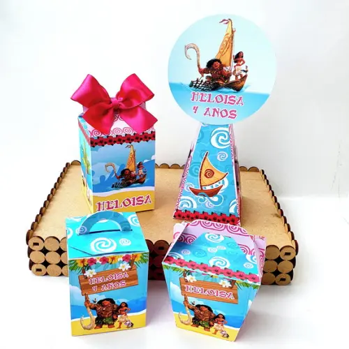 Kit de Caixas Personalizadas 50 Peças - Moana