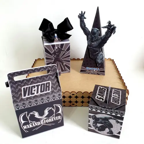 Kit de Caixas Personalizadas 50 Peças - Pantera Negra