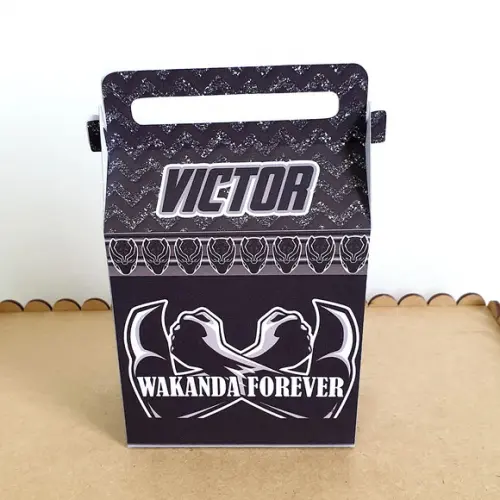 Kit de Caixas Personalizadas 50 Peças - Pantera Negra
