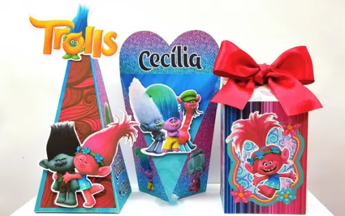 Kit de Caixas Personalizadas 50 Peças - Trolls