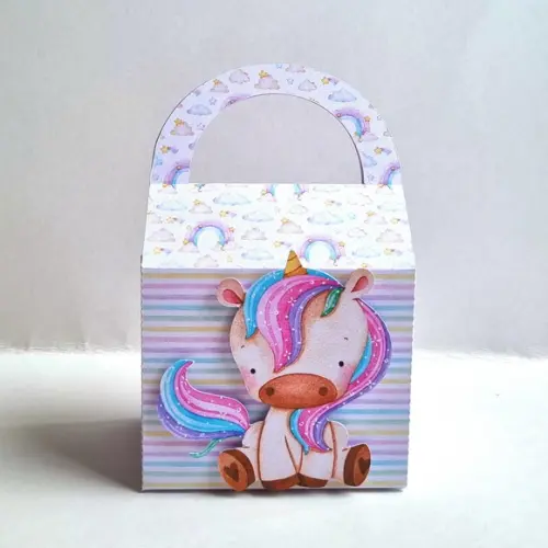 Kit de Caixas Personalizadas 50 Peças - Unicórnio