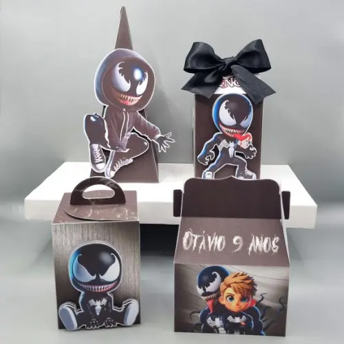 Kit de Caixas Personalizadas 50 Peças - Venom Cute