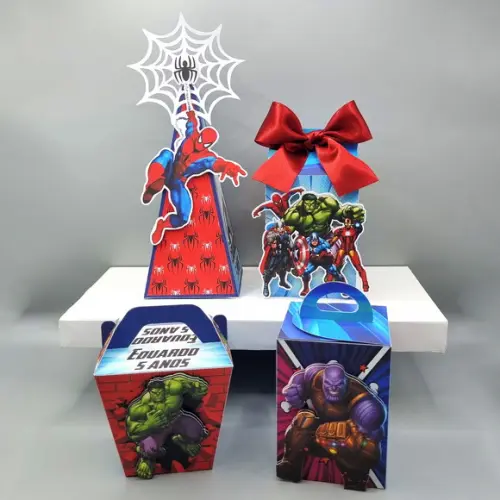 Kit de Caixas Personalizadas 50 Peças - Vingadores