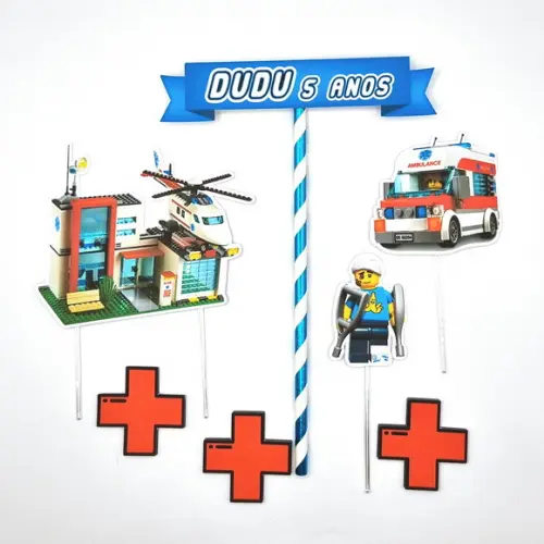 Kit Festa em Casa P - Lego Hospital