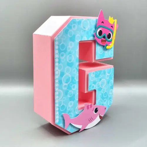 Letra 3d - Baby Shark Rosa