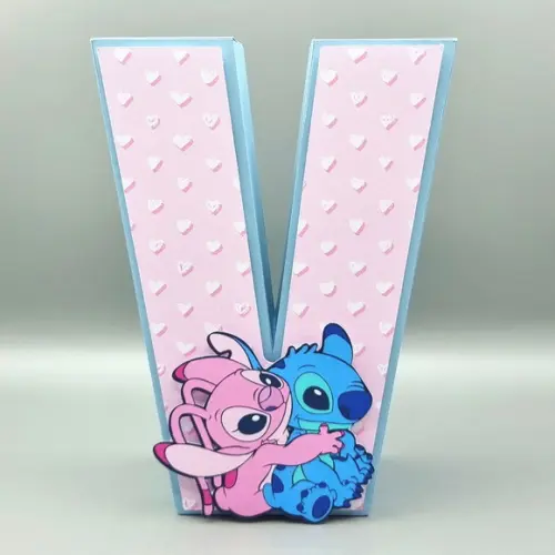Letra 3d - Stitch e Angel