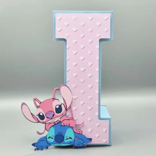 Letra 3d - Stitch e Angel