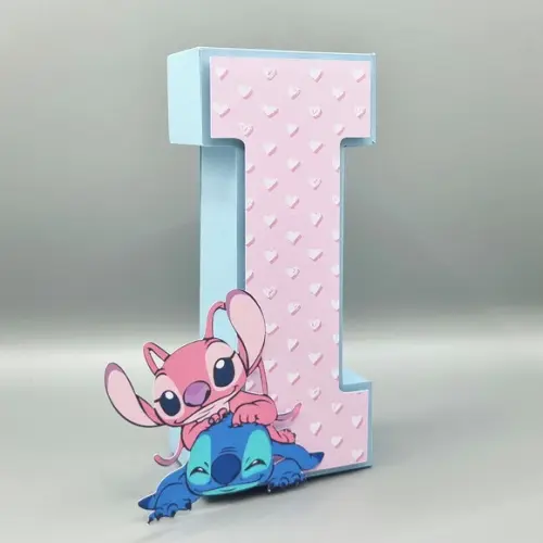Letra 3d - Stitch e Angel