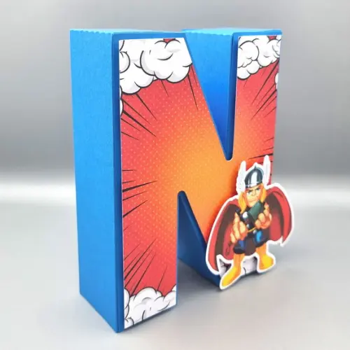 Letra 3d - Vingadores Cute