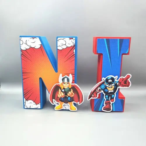 Letra 3d - Vingadores Cute