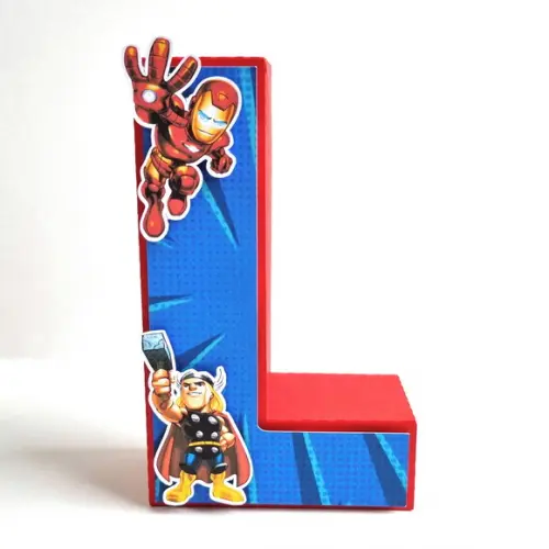 Letra 3d - Vingadores Cute