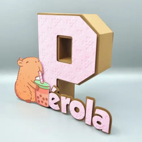 Letra 3d + Nome - Capivara Cute
