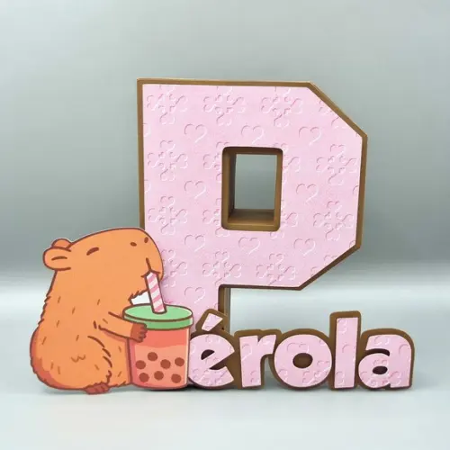 Letra 3d + Nome - Capivara Cute