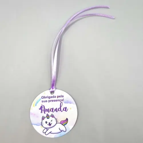 Tag de Agradecimento - Gato Unicórnio