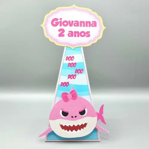 Caixa Cone - Baby Shark Rosa