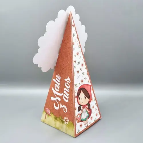 Caixa Cone - Chapeuzinho Vermelho Aquarela