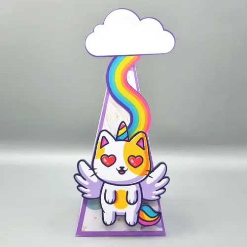 Caixa Cone - Gato Unicórnio
