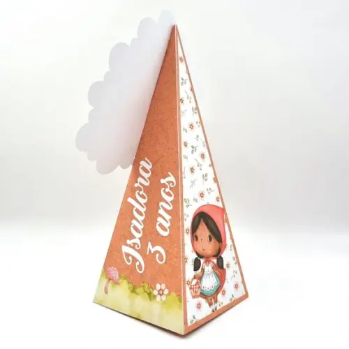Caixa Cone - Chapeuzinho Vermelho Preta