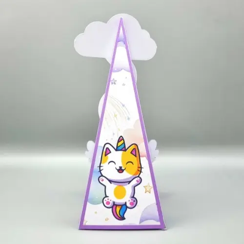 Caixa Cone - Gato Unicórnio