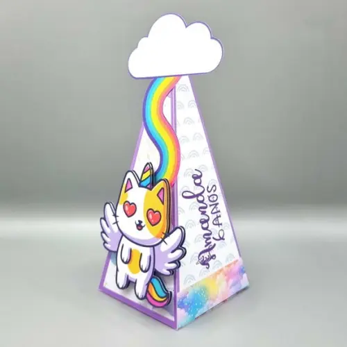Caixa Cone - Gato Unicórnio