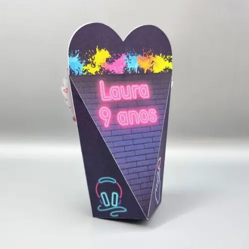 Caixa Coração - Festa Neon