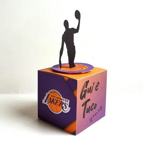 Caixa Cubo - Basquete Los Angeles Lakers