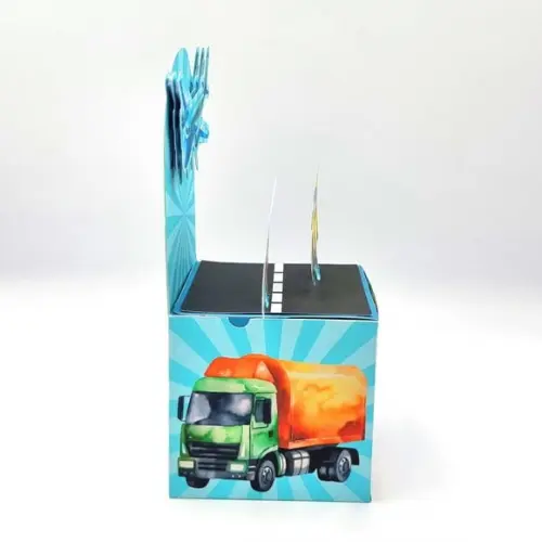 Caixa Cubo Cenário - Meios de Transporte Realista Aquarela