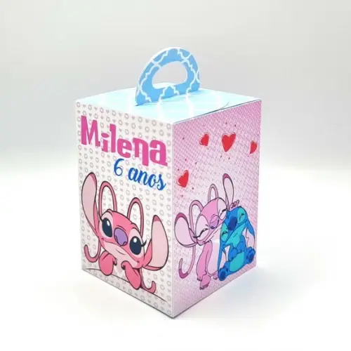 Caixa de Mão - Stitch e Angel