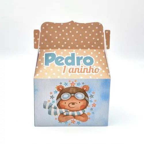 Caixa Malinha - Urso Aviador Aquarela