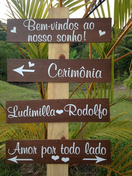 4 Placas Indicativas para Casamento