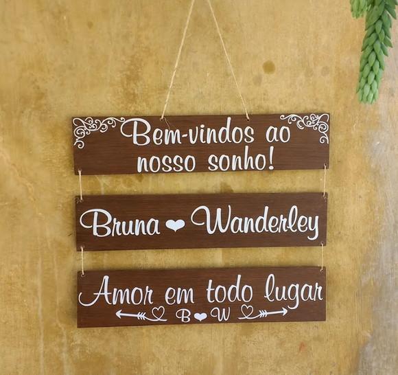 3 Placas Indicativas com Sisal