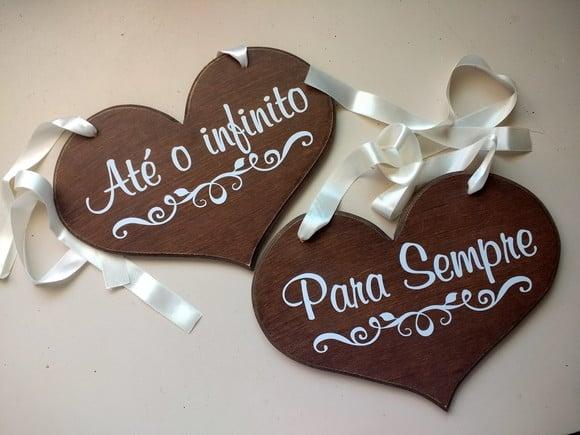 Placa para Cadeira dos Noivos até o Infinito para Sempre