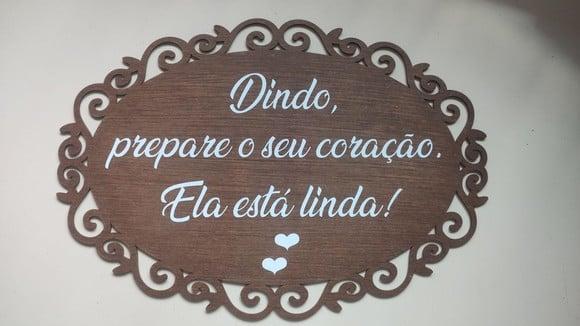 Placa para Daminha e Pajem Dindo Prepare Seu Coração em mdf